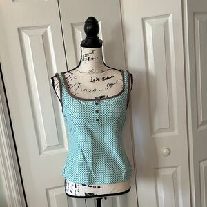 Beach House Aqua Polka Dot Tank Top